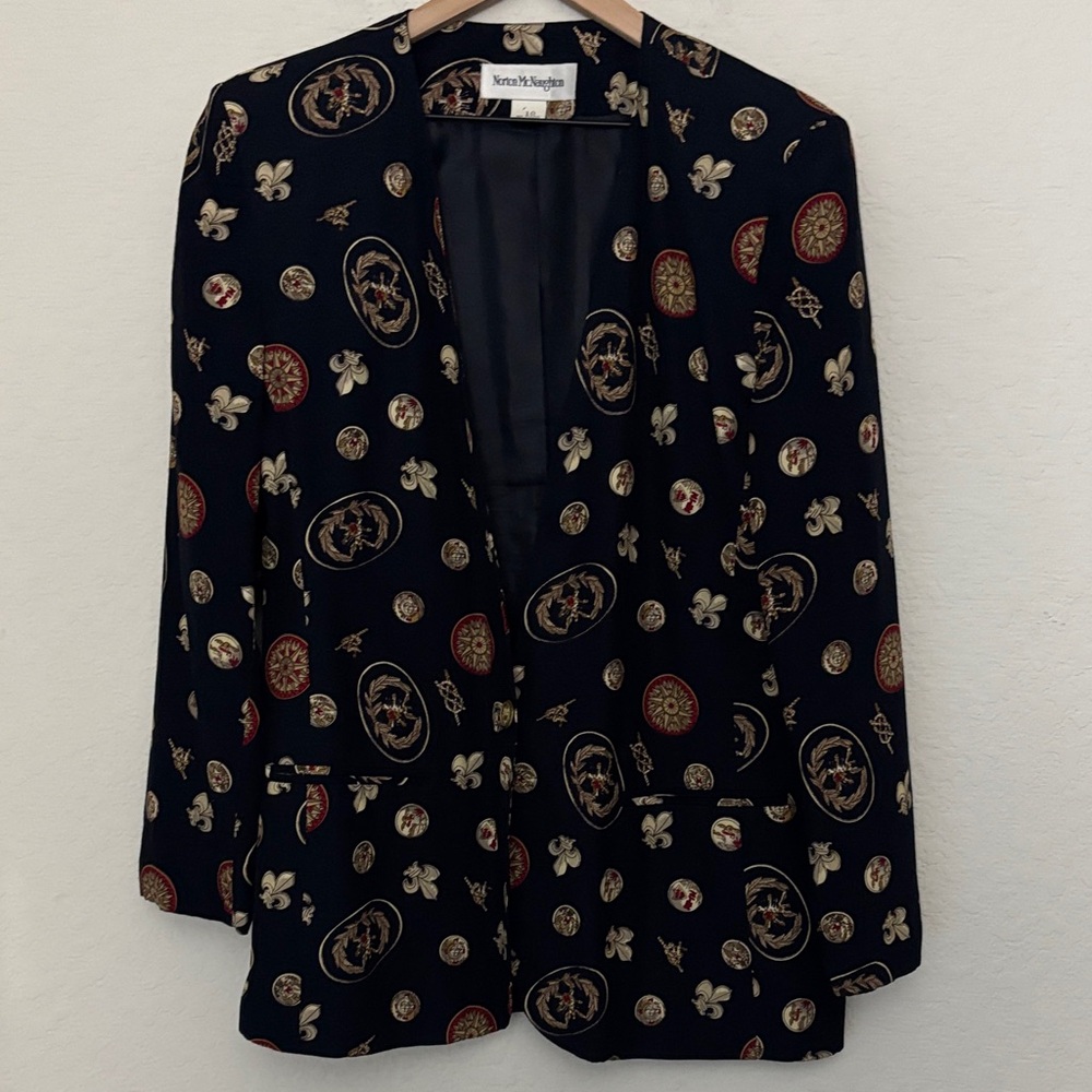 Vintage Norton McNaughton Fleur de Lis Blazer size 10